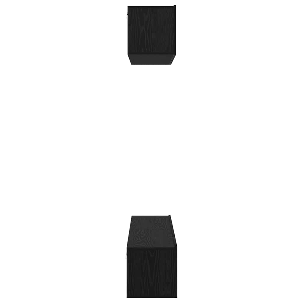 vidaXL Meuble TV 4 pcs Noir aspect chêne Aggloméré