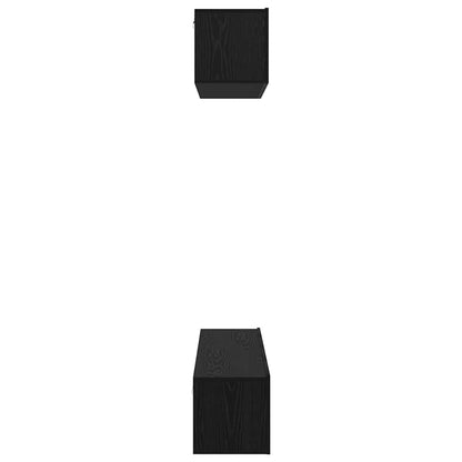 vidaXL Meuble TV 4 pcs Noir aspect chêne Aggloméré