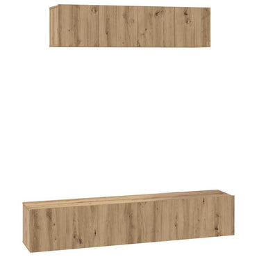 vidaXL TV-Schrankset Wandmontiert 4 pcs Artisan-Eiche Holzwerkstoff