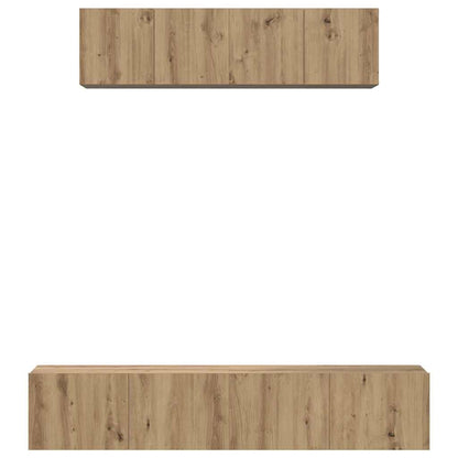 vidaXL TV-Schrankset Wandmontiert 4 pcs Artisan-Eiche Holzwerkstoff
