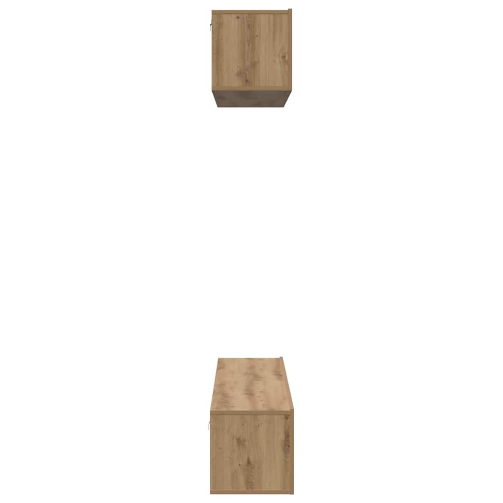 vidaXL TV-Schrankset Wandmontiert 4 pcs Artisan-Eiche Holzwerkstoff