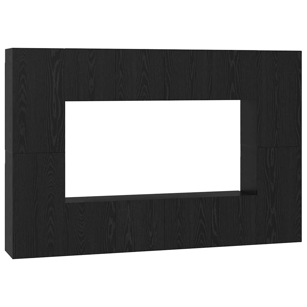 vidaXL Meuble TV mural Noir aspect chêne Aggloméré