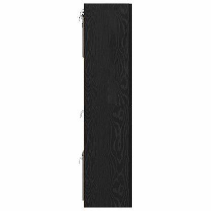 vidaXL Meuble TV mural Noir aspect chêne Aggloméré