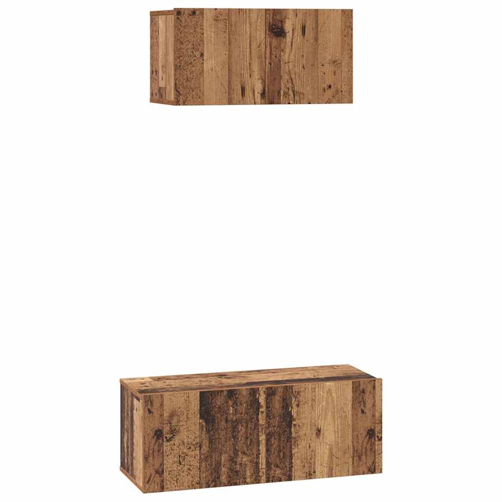 TV-Schrankset Wandmontiert 2 pcs Altholz Holzwerkstoff