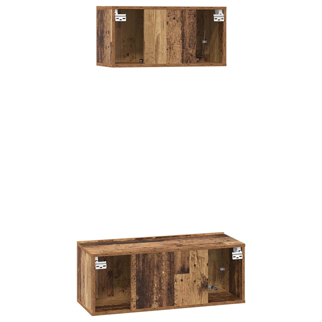 TV-Schrankset Wandmontiert 2 pcs Altholz Holzwerkstoff