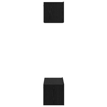 vidaXL Meuble TV 2 pcs aspect chêne Noir Bois d'ingénierie