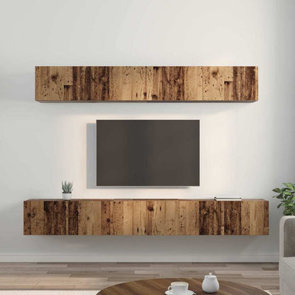vidaXL TV-Schrankset Wandmontiert 5 pcs Altholz Holzwerkstoff
