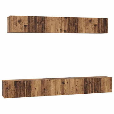 vidaXL TV-Schrankset Wandmontiert 5 pcs Altholz Holzwerkstoff