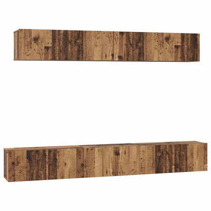 vidaXL TV-Schrankset Wandmontiert 5 pcs Altholz Holzwerkstoff