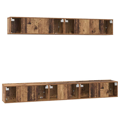 vidaXL TV-Schrankset Wandmontiert 5 pcs Altholz Holzwerkstoff