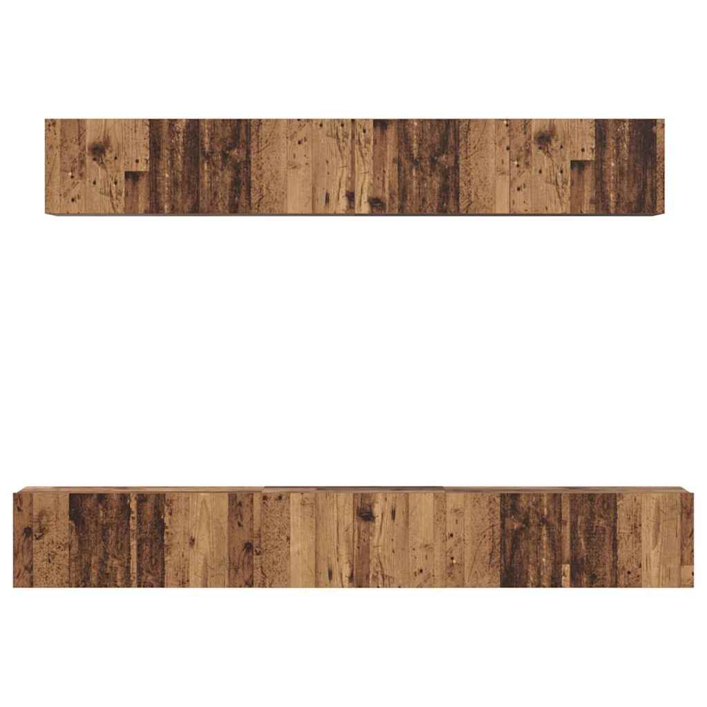 vidaXL TV-Schrankset Wandmontiert 5 pcs Altholz Holzwerkstoff