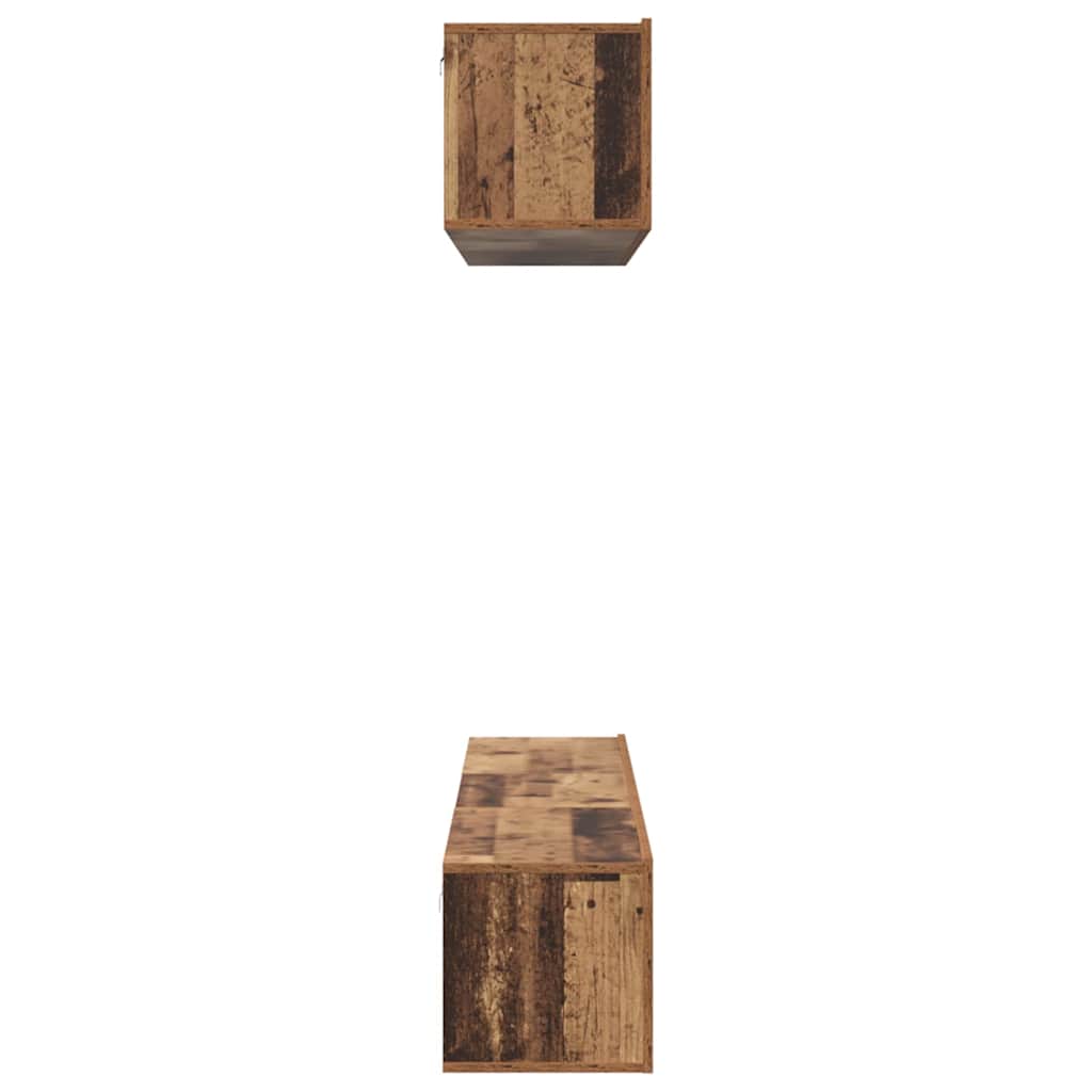 vidaXL TV-Schrankset Wandmontiert 5 pcs Altholz Holzwerkstoff