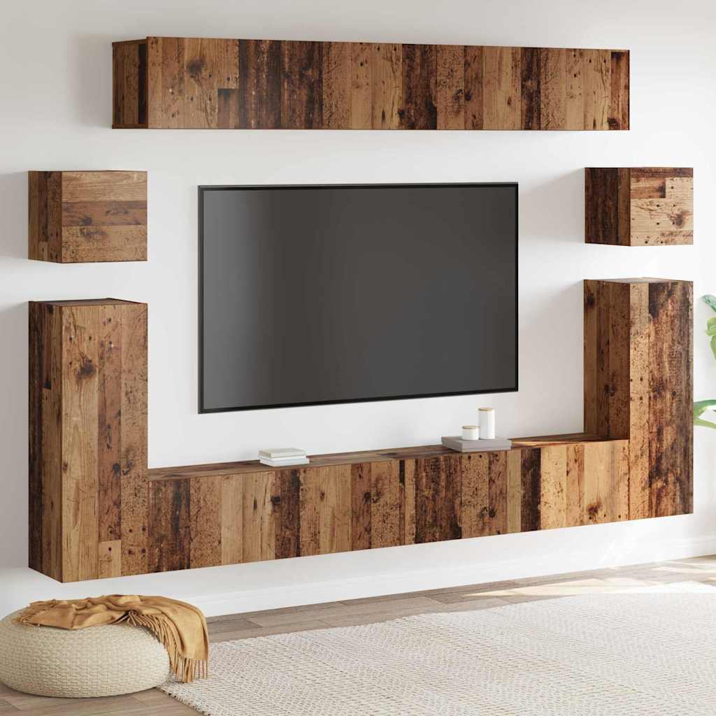 vidaXL Meubles TV muraux 4 pcs Bois de récupération reconstitué