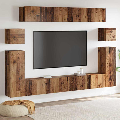 vidaXL Meubles TV muraux 4 pcs Bois de récupération reconstitué