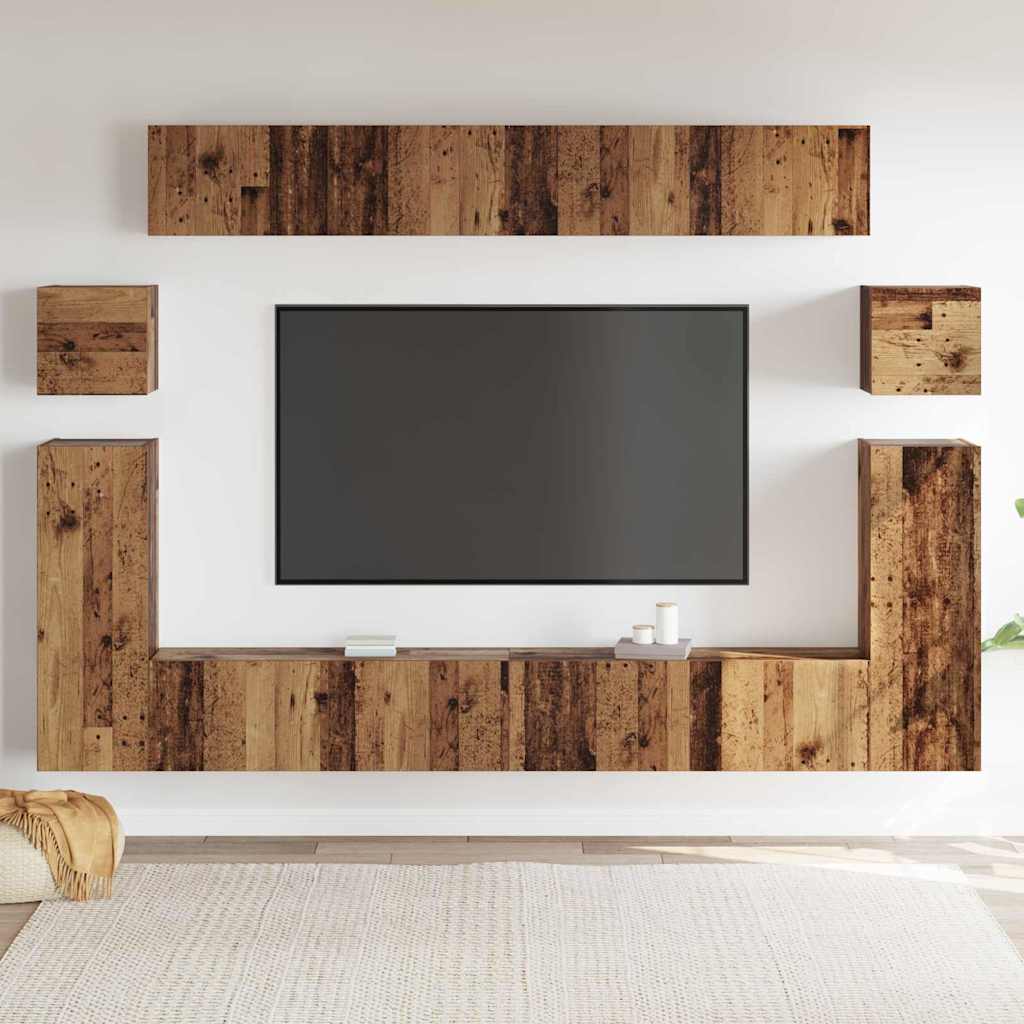 vidaXL Meubles TV muraux 4 pcs Bois de récupération reconstitué