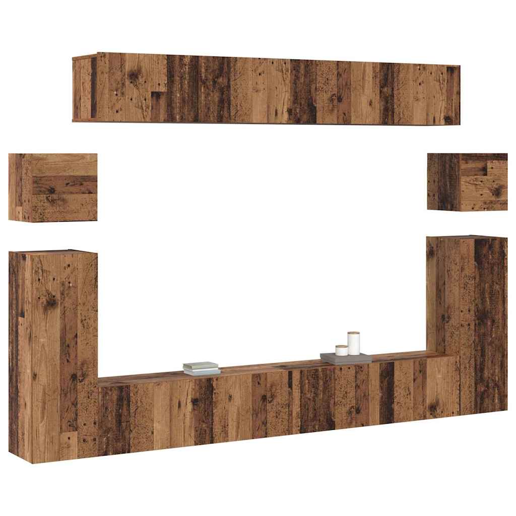vidaXL Meubles TV muraux 4 pcs Bois de récupération reconstitué