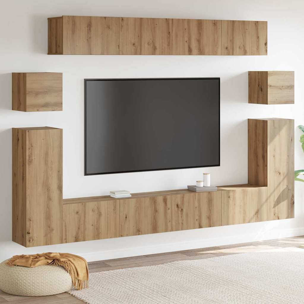 vidaXL Meubles TV Muraux 4 pcs Chêne Artisan Aggloméré