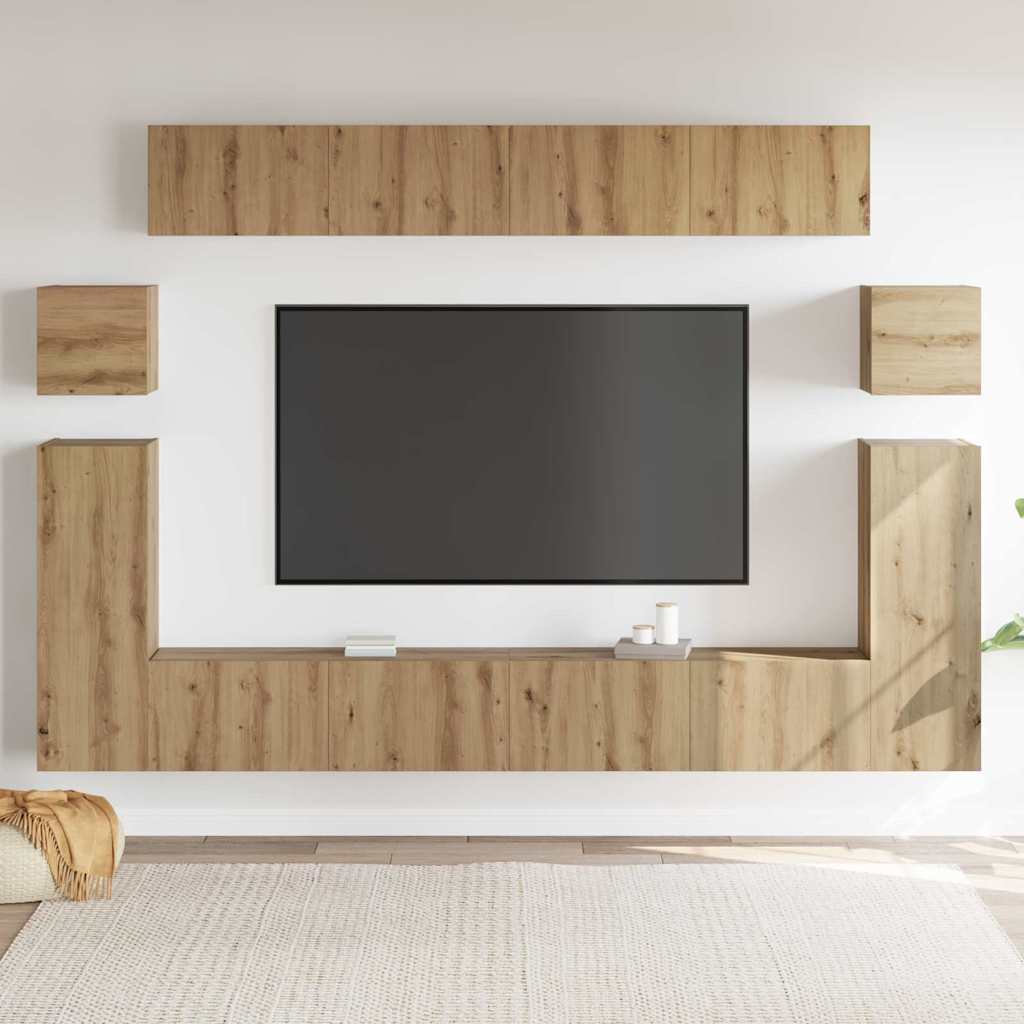 vidaXL Meubles TV Muraux 4 pcs Chêne Artisan Aggloméré