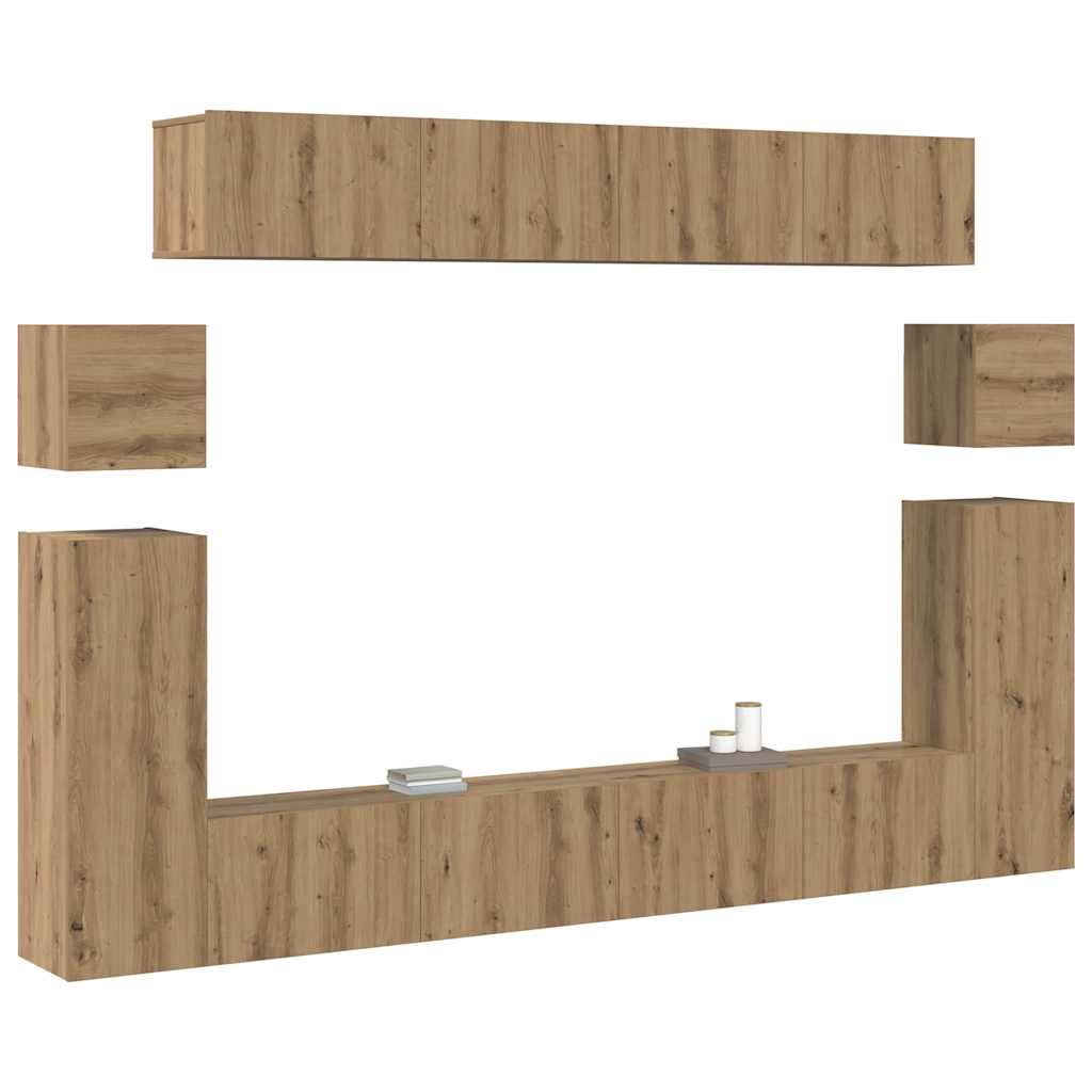 vidaXL Meubles TV Muraux 4 pcs Chêne Artisan Aggloméré