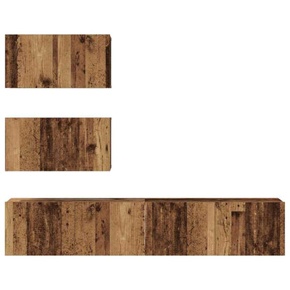 vidaXL TV-Schrankset Wandmontiert 4 pcs Altholz Holzwerkstoff