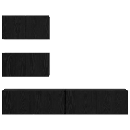 vidaXL Ensemble de meubles TV 4 pcs Noir aspect chêne Aggloméré