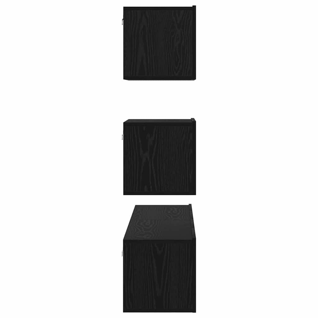vidaXL Ensemble de meubles TV 4 pcs Noir aspect chêne Aggloméré