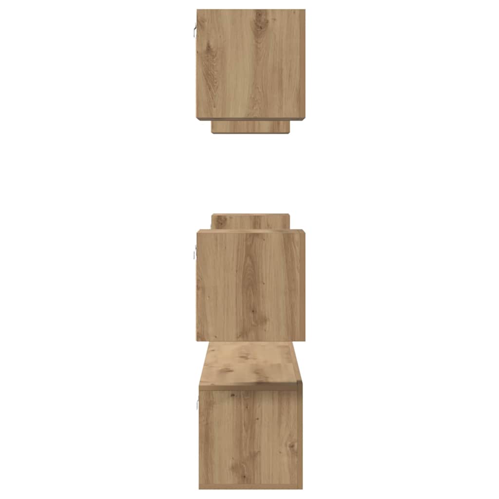 vidaXL TV-Schrankset Wandmontiert 7 pcs Artisan-Eiche Holzwerkstoff