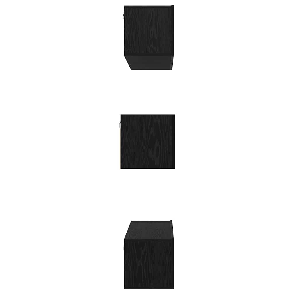 vidaXL Meuble TV 6 pcs Noir Aspect Chêne Bois d'ingénierie