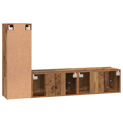 vidaXL TV-Schrankset Wandmontiert 3 pcs Altholz Holzwerkstoff
