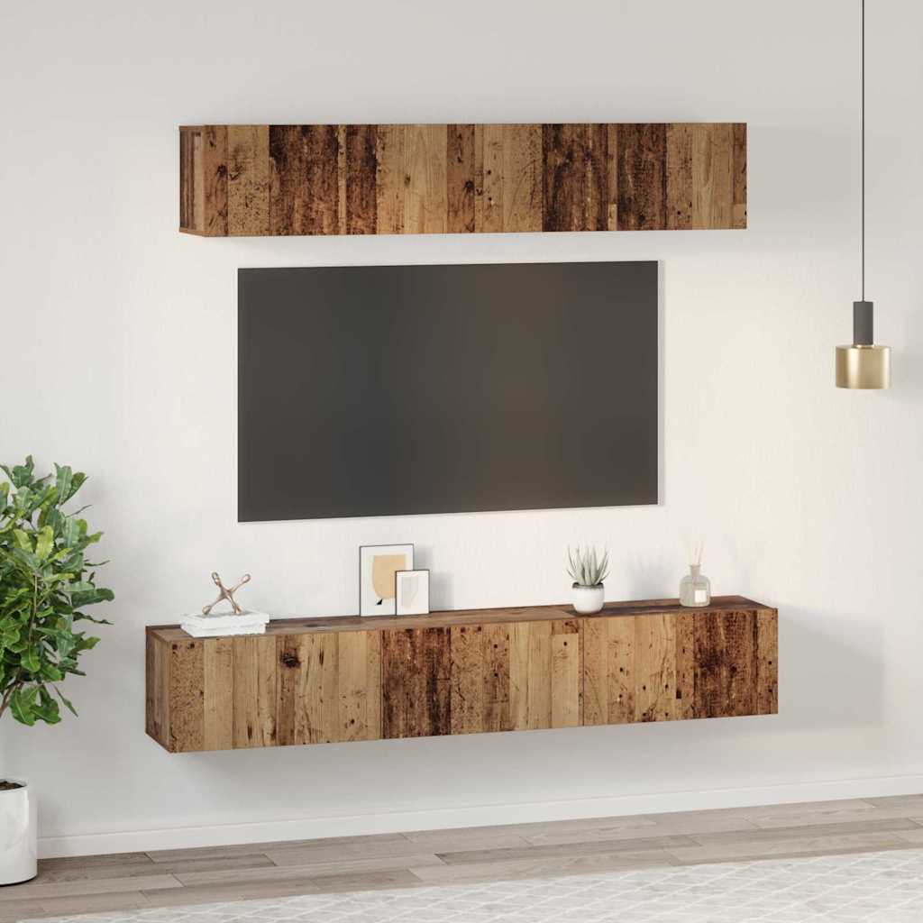 vidaXL Ensemble de meubles TV muraux 5 pcs Bois recyclé, bois d'ingénierie