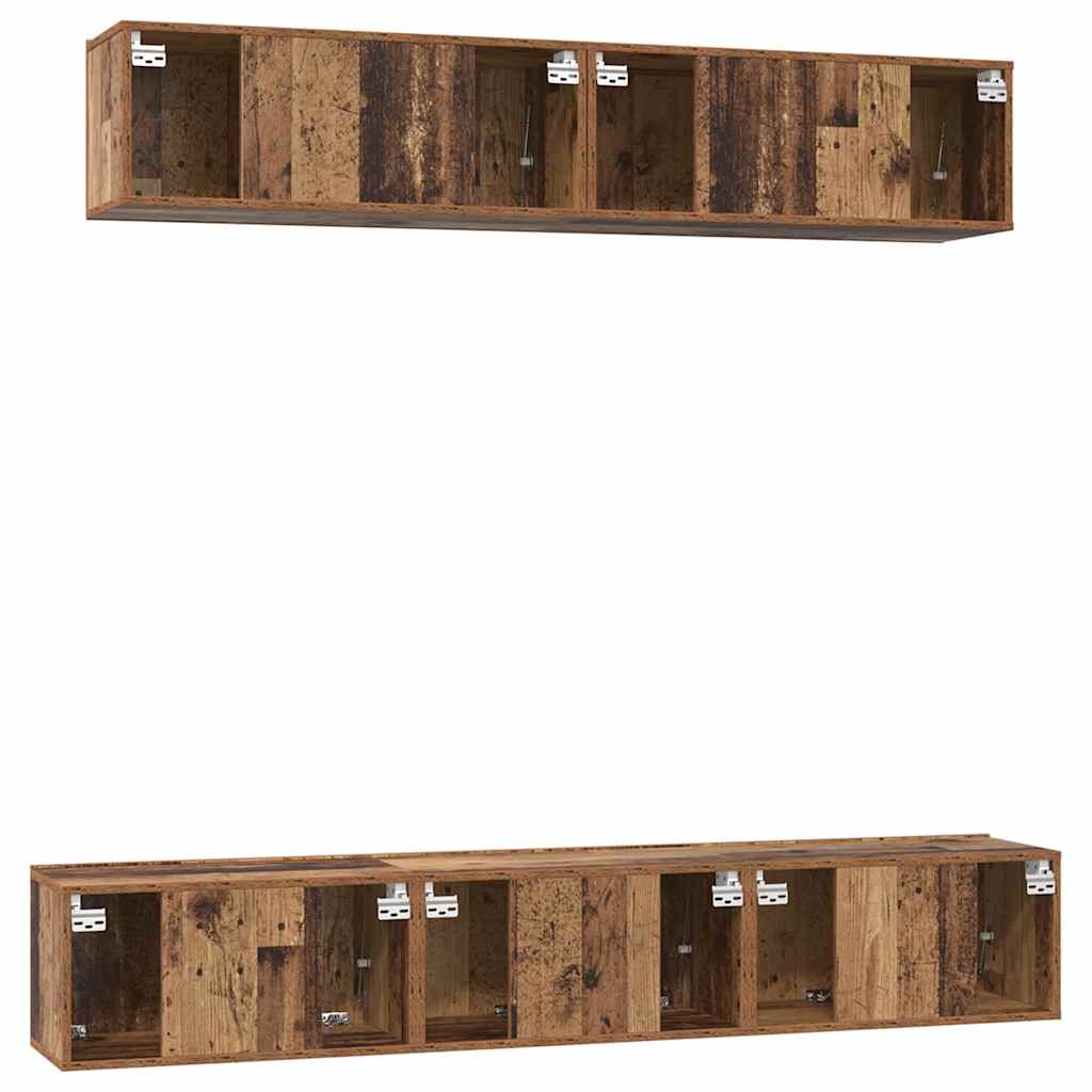 vidaXL Ensemble de meubles TV muraux 5 pcs Bois recyclé, bois d'ingénierie