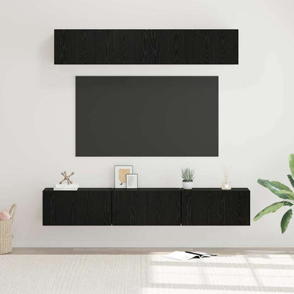 vidaXL Ensemble de meubles TV 5 pcs Noir Chêne aggloméré
