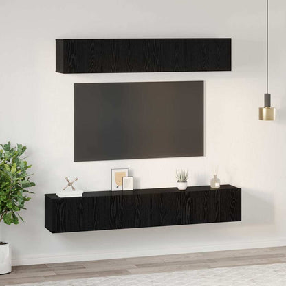 vidaXL Ensemble de meubles TV 5 pcs Noir Chêne aggloméré