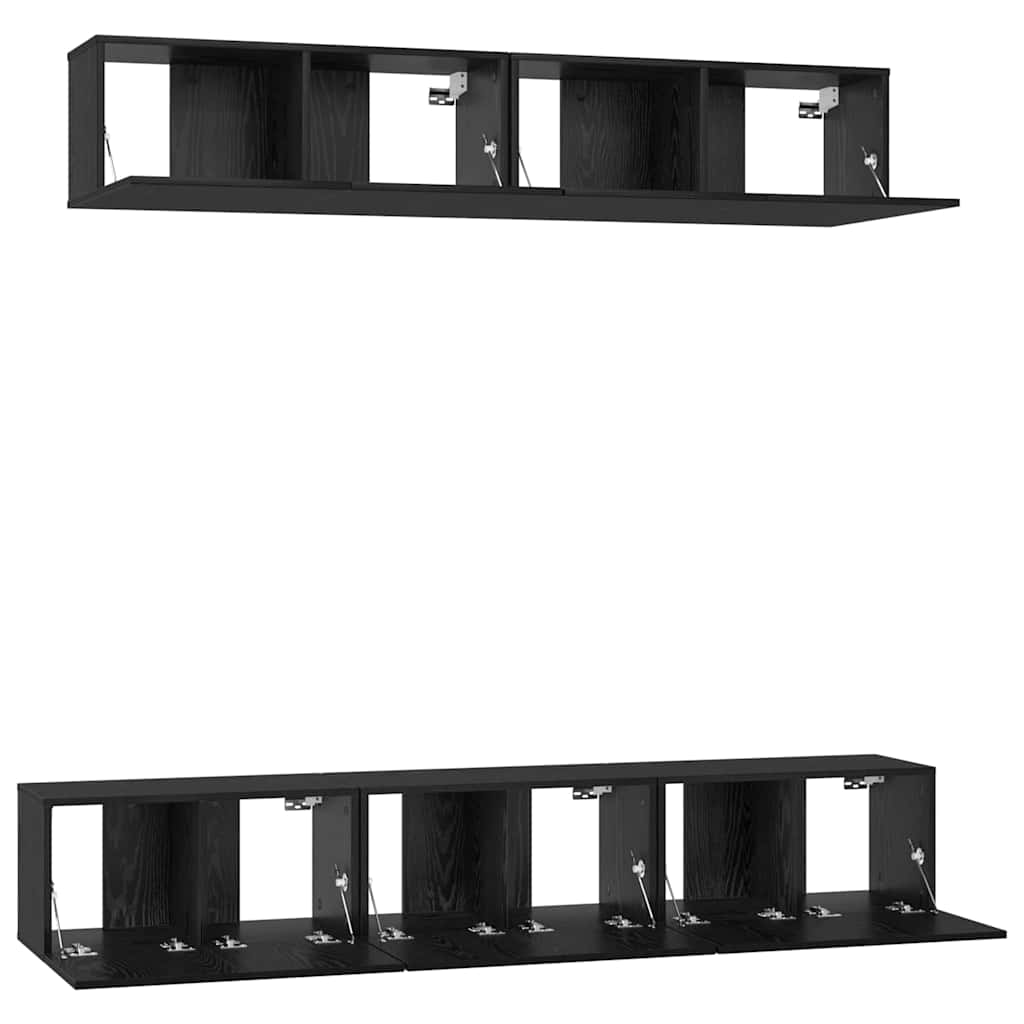vidaXL Ensemble de meubles TV 5 pcs Noir Chêne aggloméré
