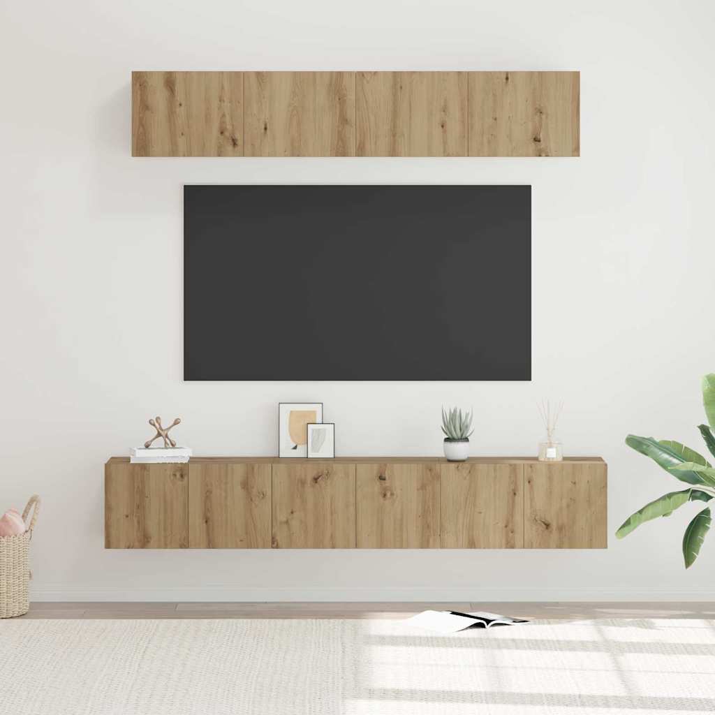 vidaXL Meuble TV mural 5 pcs Chêne Artisan Bois d'ingénierie