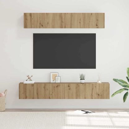 vidaXL Meuble TV mural 5 pcs Chêne Artisan Bois d'ingénierie