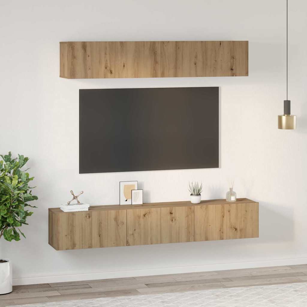 vidaXL Meuble TV mural 5 pcs Chêne Artisan Bois d'ingénierie