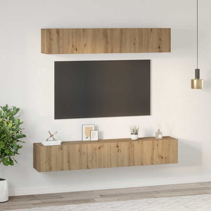 vidaXL Meuble TV mural 5 pcs Chêne Artisan Bois d'ingénierie