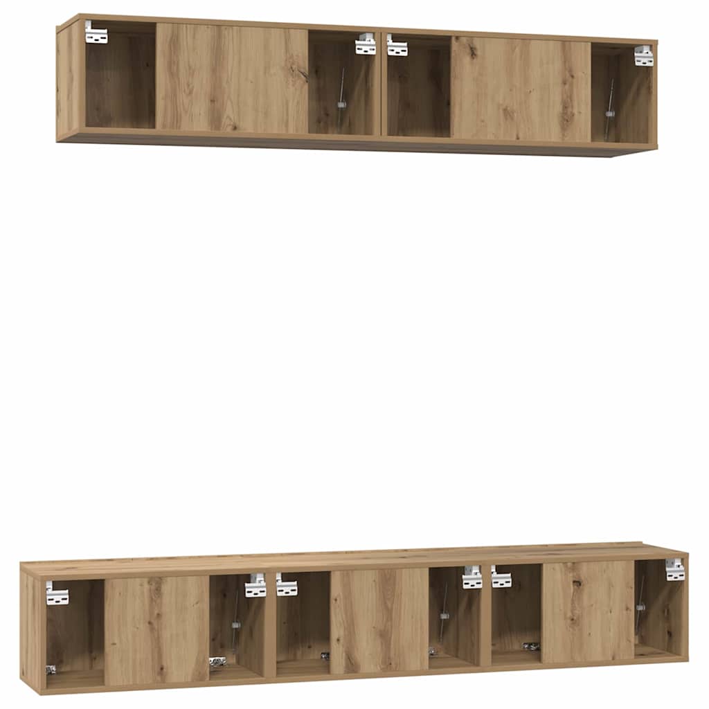 vidaXL Meuble TV mural 5 pcs Chêne Artisan Bois d'ingénierie