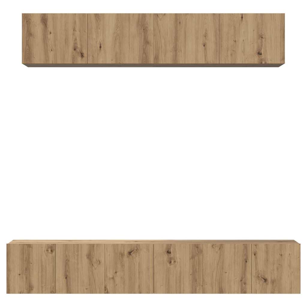 vidaXL Meuble TV mural 5 pcs Chêne Artisan Bois d'ingénierie