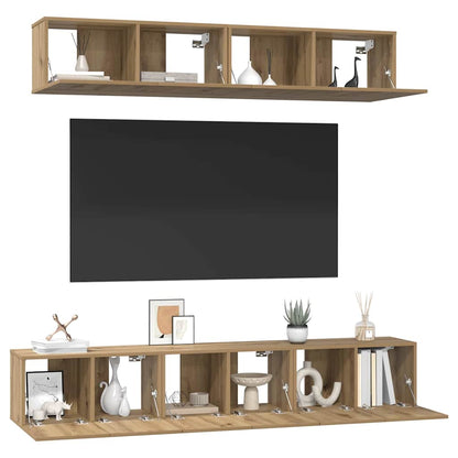 vidaXL Meuble TV mural 5 pcs Chêne Artisan Bois d'ingénierie