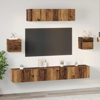 vidaXL Meuble TV mural 7 pcs bois de récupération composite de bois