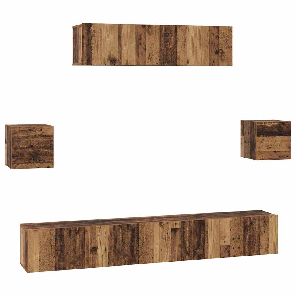 vidaXL Meuble TV mural 7 pcs bois de récupération composite de bois