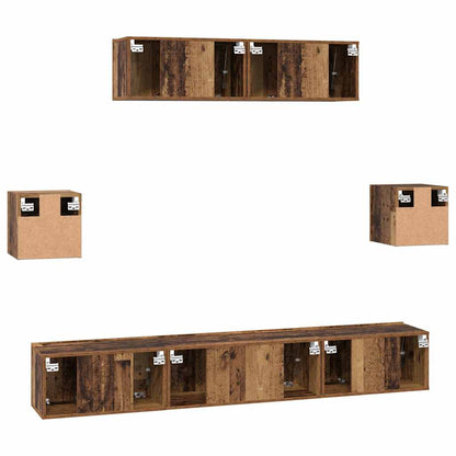 vidaXL Meuble TV mural 7 pcs bois de récupération composite de bois