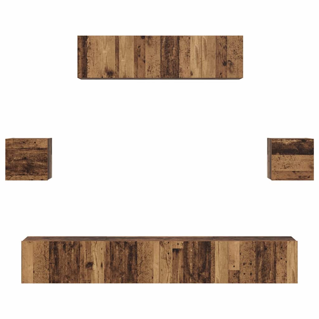 vidaXL Meuble TV mural 7 pcs bois de récupération composite de bois