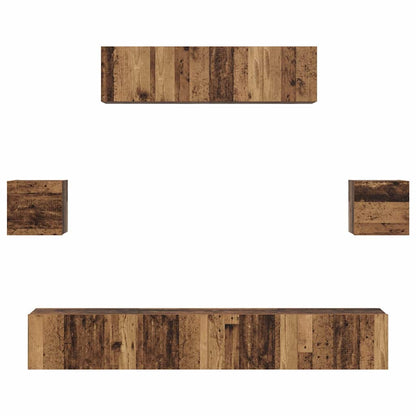 vidaXL Meuble TV mural 7 pcs bois de récupération composite de bois