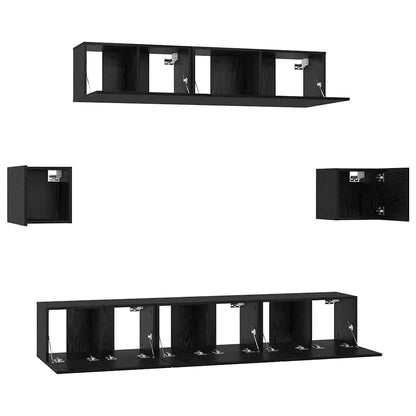 Ensemble de meubles TV 7 pcs noir aspect chêne en bois d'ingénierie vidaXL