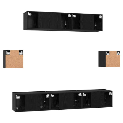 Ensemble de meubles TV 7 pcs noir aspect chêne en bois d'ingénierie vidaXL