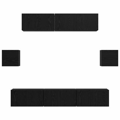 Ensemble de meubles TV 7 pcs noir aspect chêne en bois d'ingénierie vidaXL
