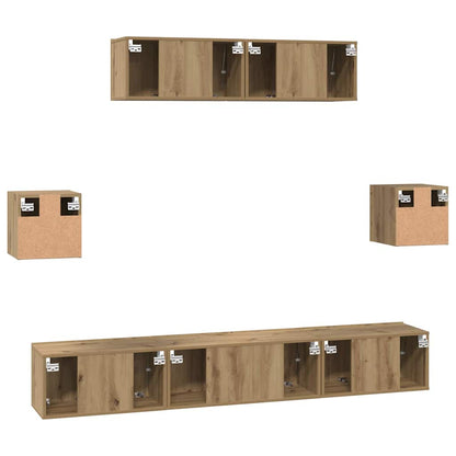 vidaXL Ensemble de meubles TV mural 7 pcs Chêne Artisan Bois d'ingénierie